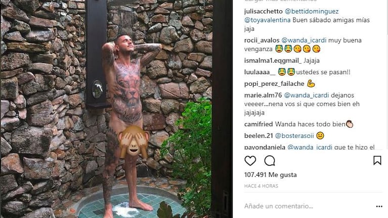  Wanda Nara mostró desnudo a Mauro Icardi en la ducha