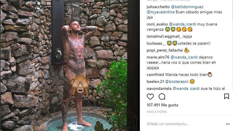  Wanda Nara mostró desnudo a Mauro Icardi en la ducha