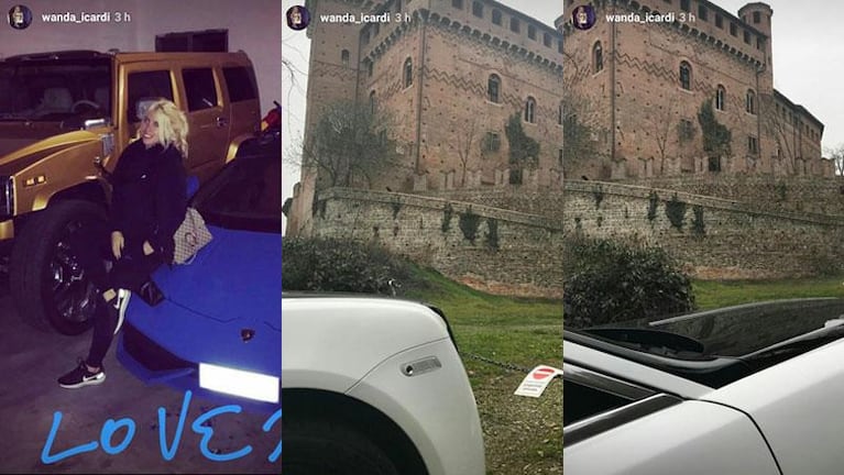 Wanda Nara paseó en un auto lujoso y ¿se compró un castillo?