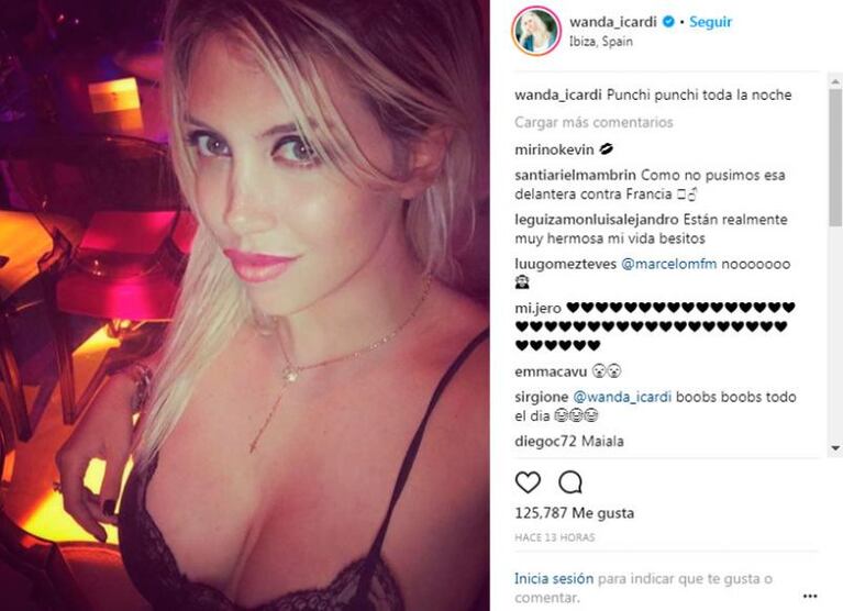 Wanda Nara: “Punchi  punchi toda la noche”