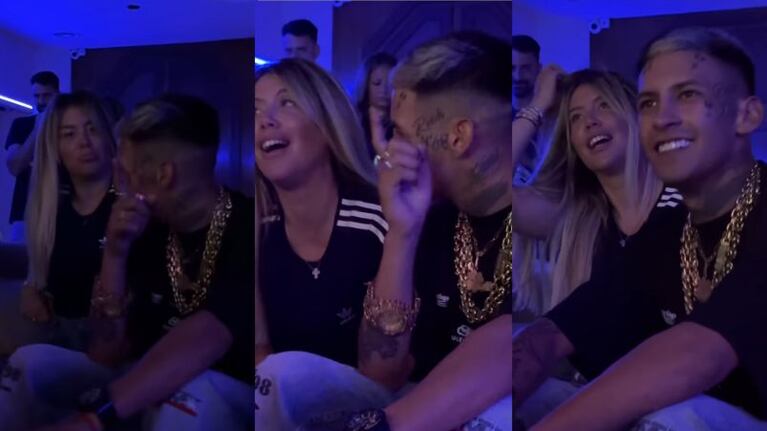 Wanda Nara reaccionó al nuevo tema de L-Gante junto a Ulises Bueno y Fer Olmedo.