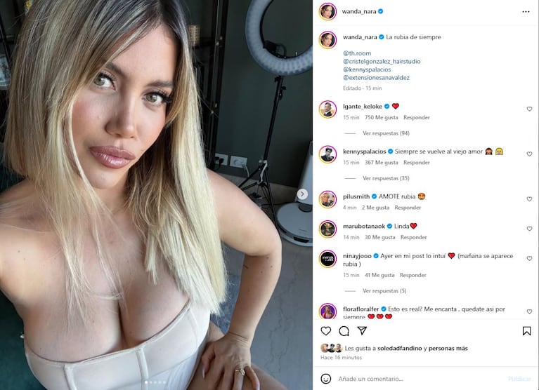 Wanda Nara volvió al rubio (Foto: Captura Instagram /wanda_nara)