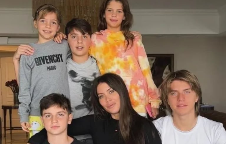 Wanda Nara y sus hijos meses atrás.