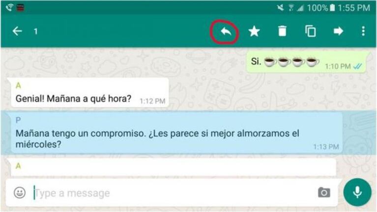 WhatsApp permite citar mensajes dentro de un grupo