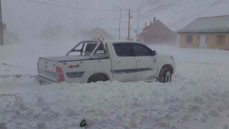 Ya hay dos metros de nieve en Las Cuevas. Foto: Cuyo Noticias