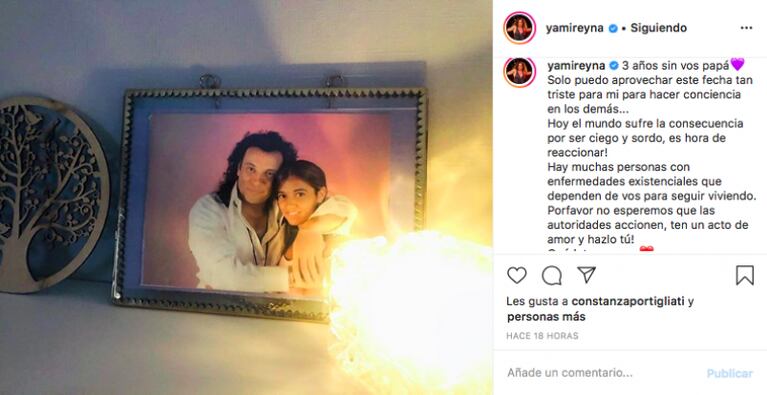 Yamila Reyna cantó para recordar a su papá Sebastián