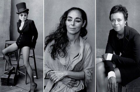 Yoko Ono, la artista visual iraní Shirin Neshtat y Mellody Hobson integrante de DreamWorks,