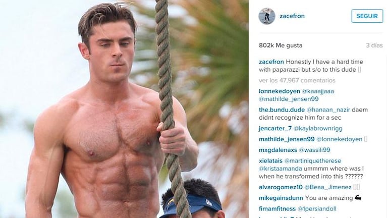 Zac Efron, el ex chico Disney con sus súper músculos