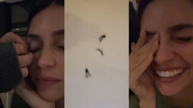 Zaira Nara grabó el percance que tuvo con las pestañas postizas.