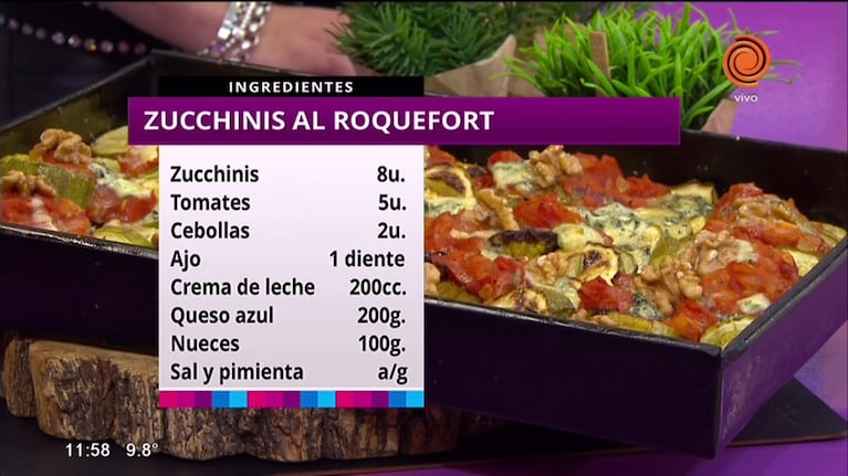 Zucchinis al roquefort
