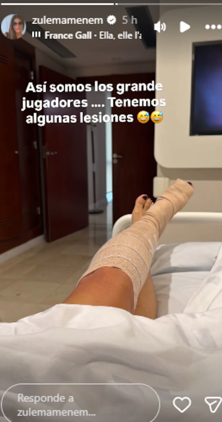 Zulemita Menem se mostró en su internación.